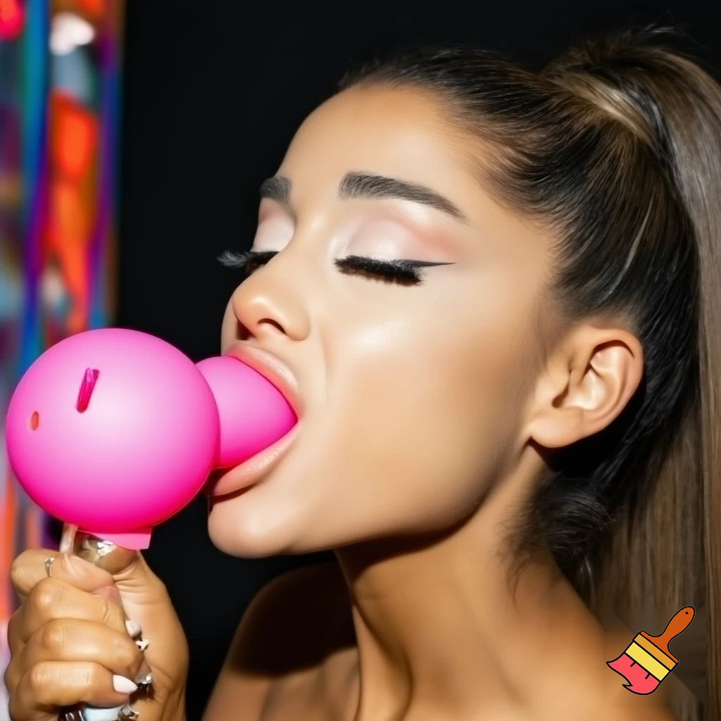Ariana grande with her tits penetrating her pussy with a sex toy