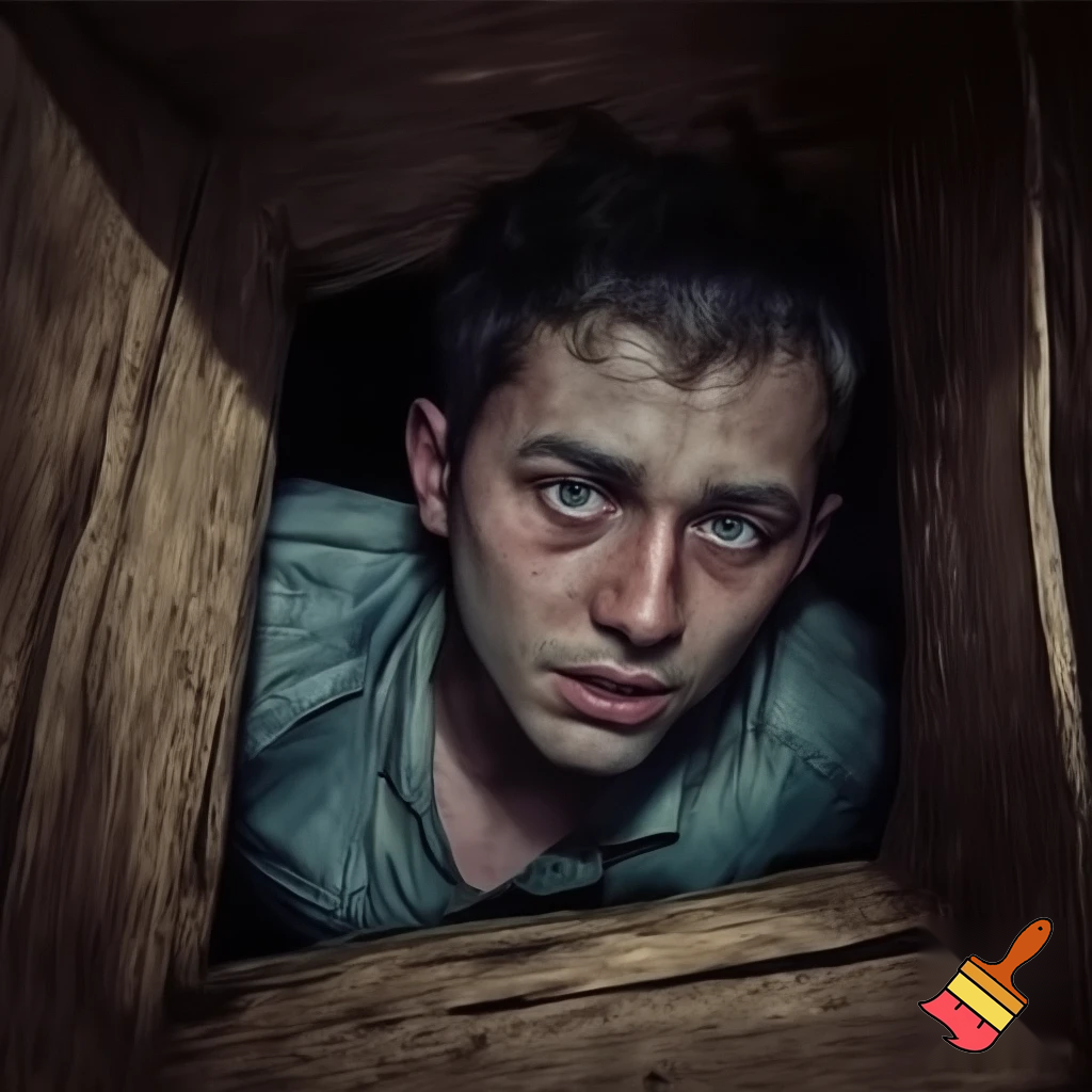 Portretul unui bărbat tânăr încă, cârciumar,bine făcut, copleșit de vină și griji, aflat în boxa acuzaților, la propriul său proces. 