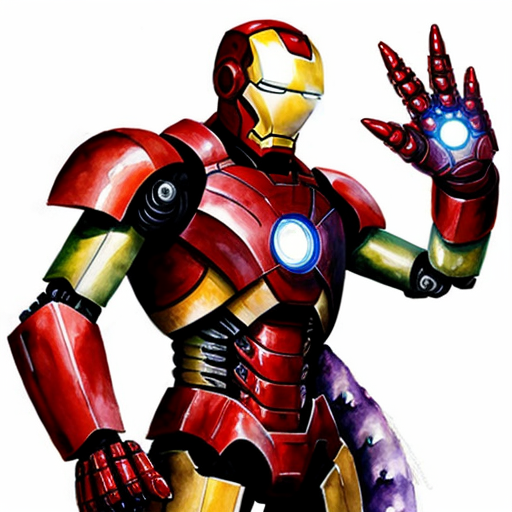 tony the lion puppet in a mech suit like iron man but with a red reactor core