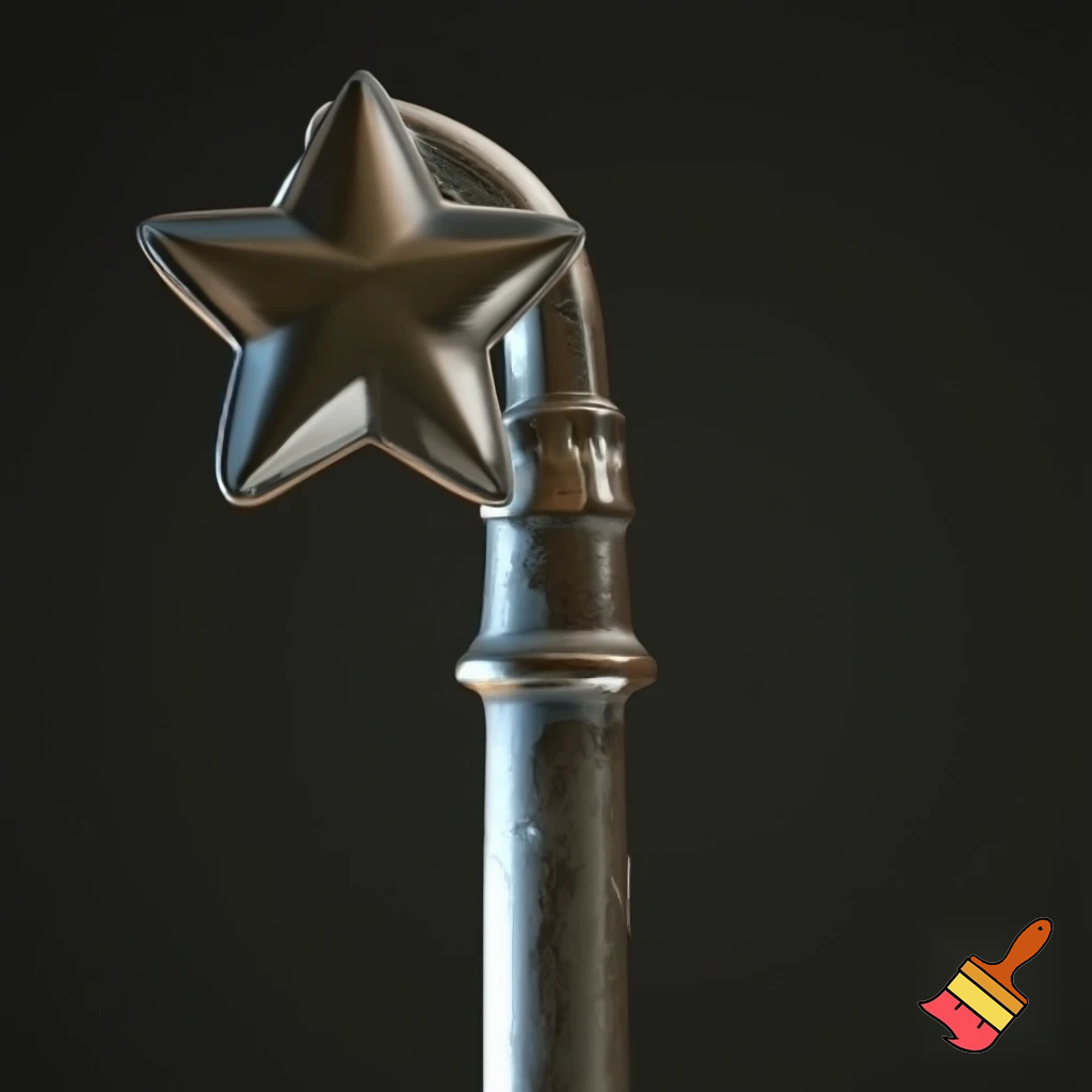 Russian Santa Claus walking stick with a star Santa Claus the real Santa Claus metal