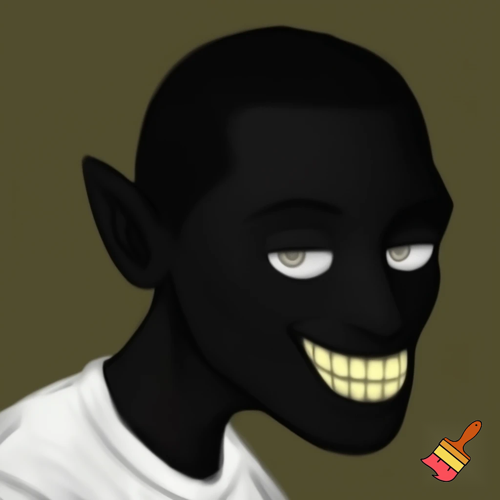 Use the attached image as a strict style and character reference.

Create a Twitter / X banner (wide composition, 3:1 aspect ratio).

IMPORTANT:
The character must remain the SAME INDIVIDUAL.
Same face, same head shape, same eyes, same extremely wide toothy grin, same skin tone, same art style.
This is NOT a redesign.

You ARE allowed to change:
– pose
– body angle
– composition
– camera distance

You are NOT allowed to change:
– facial structure
– expression
– art style
– texture
– mood
– color grading

Character description (LOCKED):
A human-like mascot with deep matte-black skin, rounded head, slightly protruding ears, minimal flat nose.
Pale off-white half-lidded eyes with a calm, sly expression.
An unnaturally wide grin stretching ear to ear, showing uneven ivory-yellow teeth.
Wearing a simple white t-shirt.
Expression: confident, sneaky, intelligent, vampiric.

Pose & composition:
Show the character from chest up or half-body.
The character can be slightly turned, leaning, or angled, but must clearly be the same person.
Place the character on the left or center-left of the banner.
Face must be fully visible and unobstructed.

Style lock:
Painterly, gritty NFT illustration.
Muted olive / khaki textured background.
Visible brush strokes.
No clean vector graphics.
No UI dashboards.
Everything must look hand-painted and belong to the same world as the avatar.

Crypto & profit elements (VERY IMPORTANT):
Add a CLEAR, RECOGNIZABLE Polymarket logo ICON (stylized, painted, not flat UI).
Add readable upward price charts with clear direction (green growth lines, arrows up).
Add strong visual sense of profit and winning.
Charts must look intentional and structured, not random scribbles.
Crypto elements should be integrated into the scene, not floating stickers.

Mood:
High-confidence prediction market operator.
Calm, calculated, profitable.
Dark crypto intelligence.

Lighting:
Same soft cinematic lighting as the reference.
Do not add harsh neon unless it already fits the original palette.

Quality:
High resolution.
Clean composition.
Banner-ready.

DO NOT:
– paste logos flat
– clutter the background
– distort the face
– change the art style
– add extra characters
– add random text
