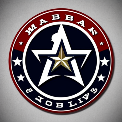 make a logo nfl style with mountains, alaska stars, and a dark blue skies