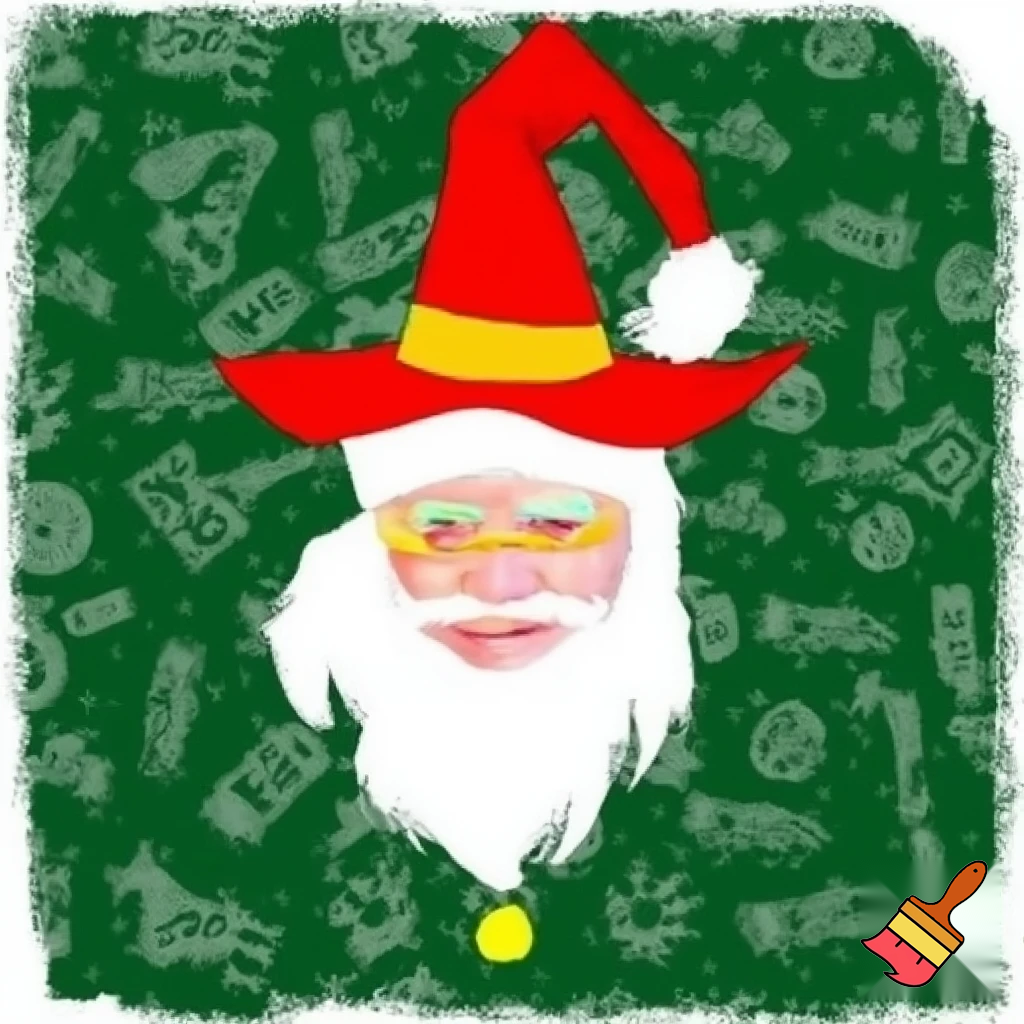 Christmas wizard hat red Santa Claus hacked