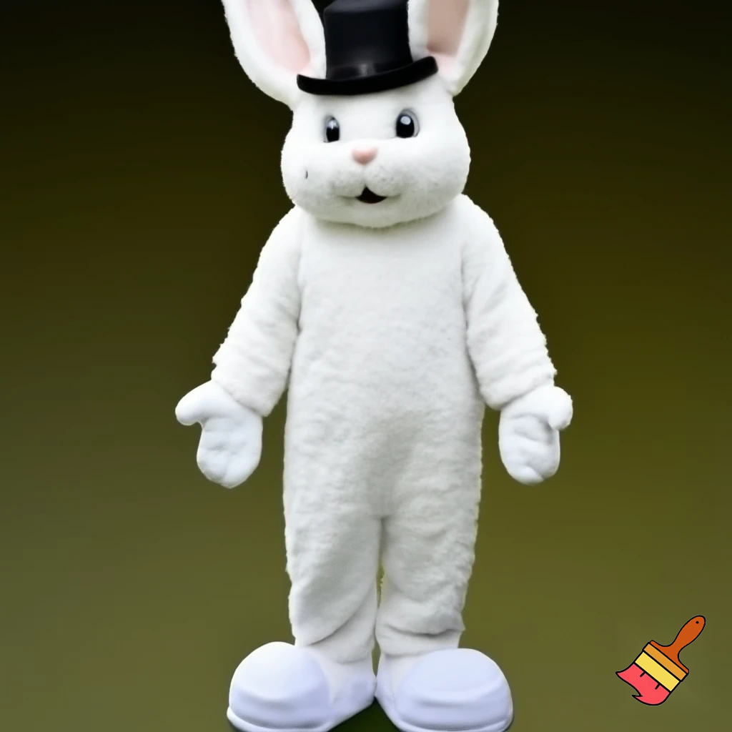Easter bunny mascot costume top hat mascot costume