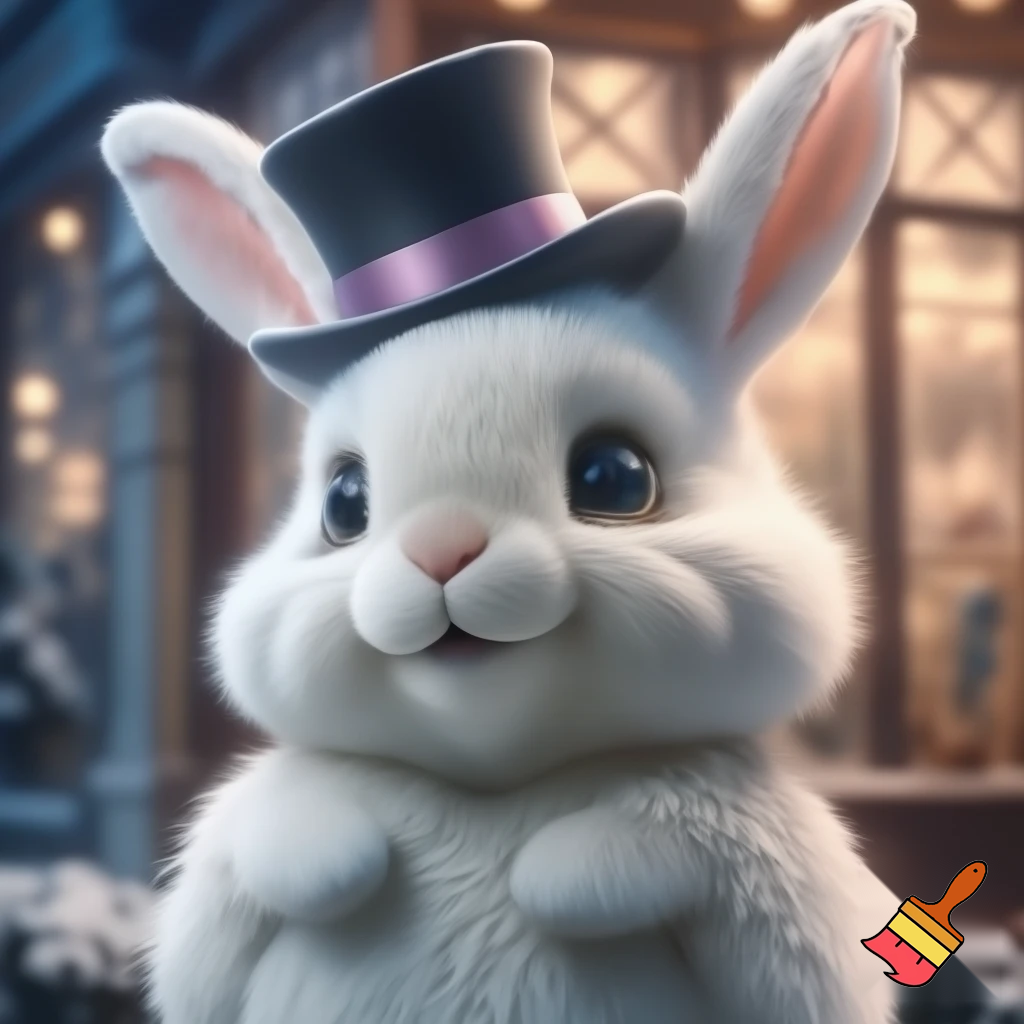 Easter bunny mascot costume shopping Centre winter top hat