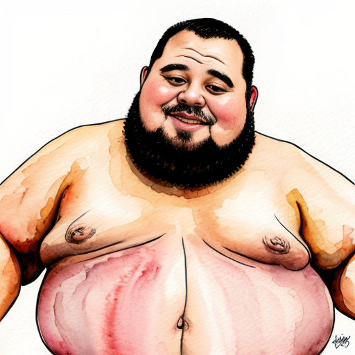 fat guy giant chin wobbling