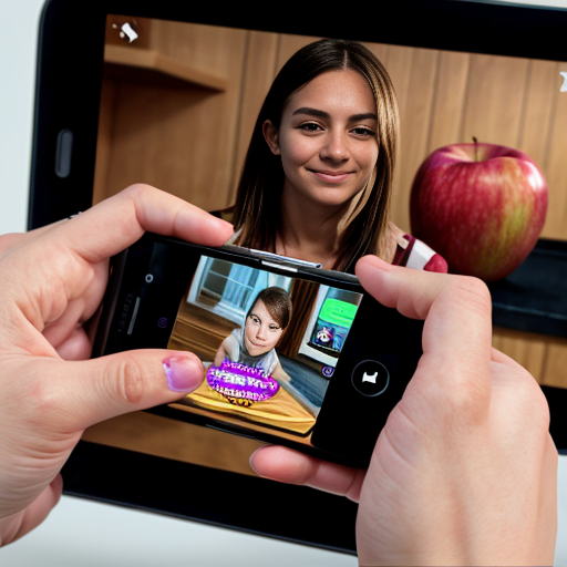 Goretzka play game on apple phone and Vanessa play game on apple phone at the kitchen 