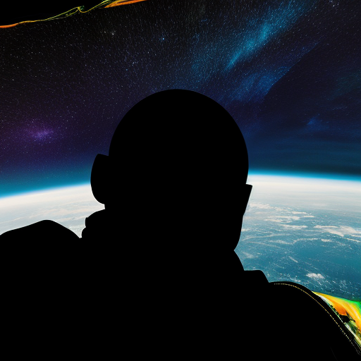 A shadow man in a prizm floating in space