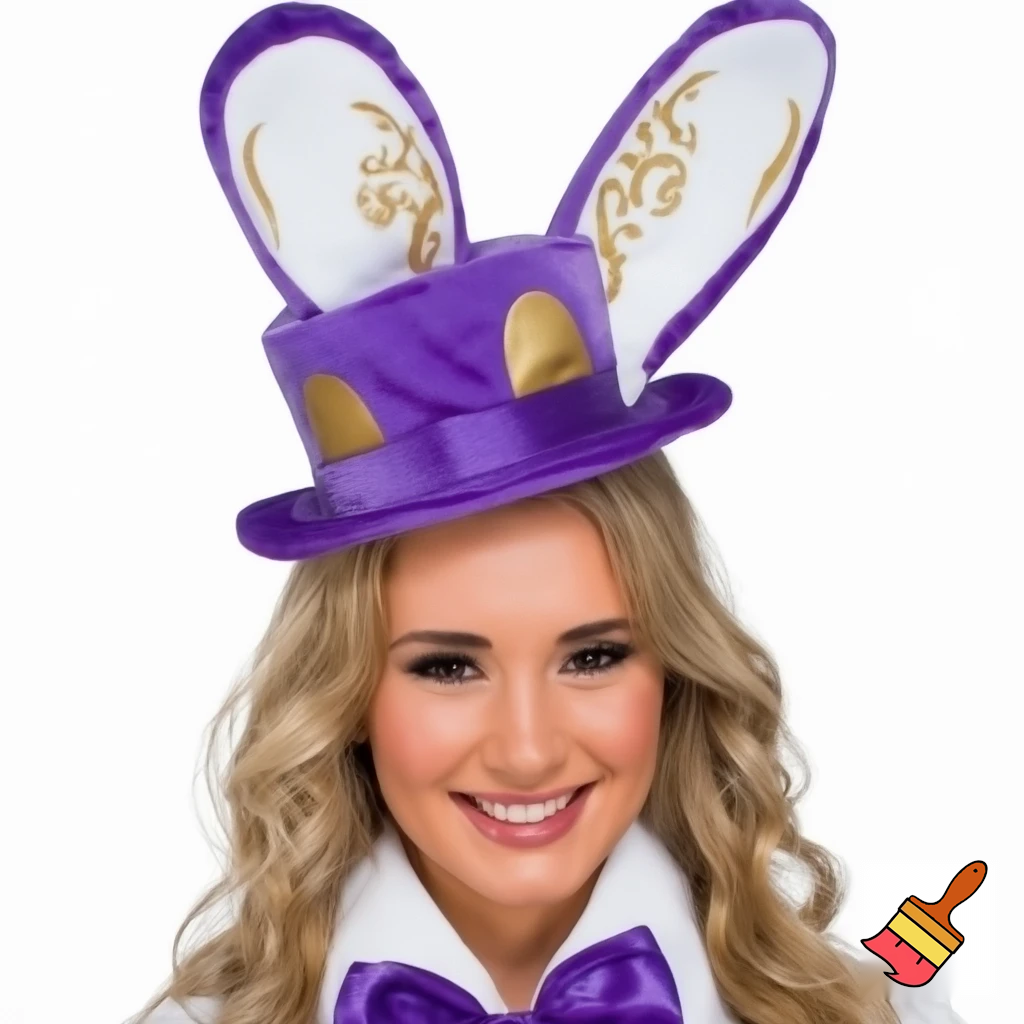 Easter top head headband, purple and white bunny ears top hat purple and gold top hat headband purple and gold and white