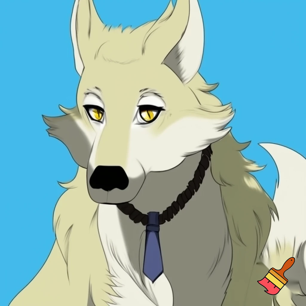 Cream anthro wolf