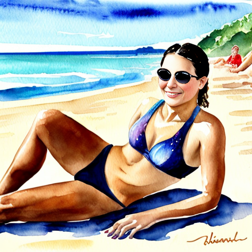 2 mans in a beach, one higschool girl in with swimsuit in one of the mans lap, the other man holding her swim bra shes wearing, laying down