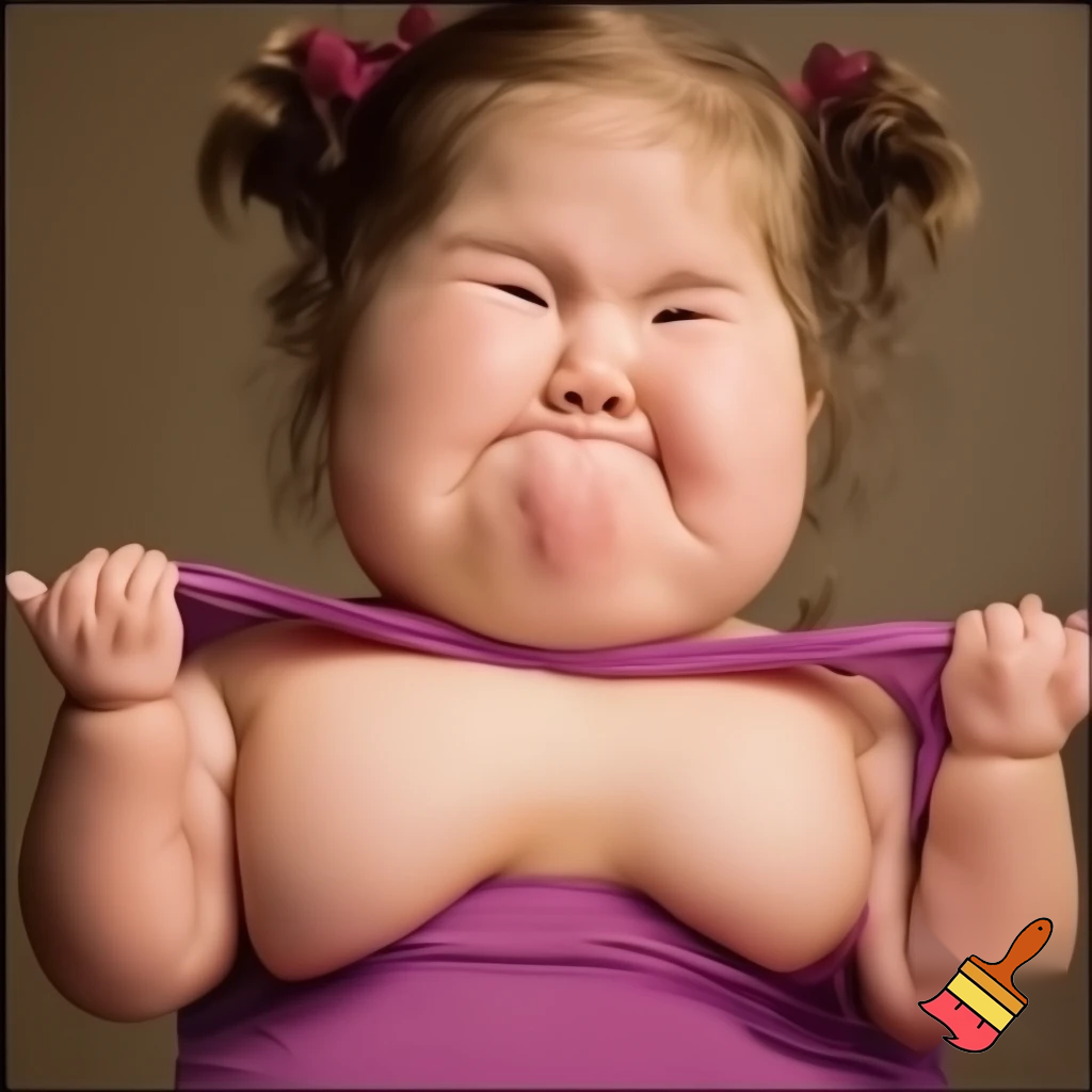 Make me a big breast girl showing it off infront of the screen