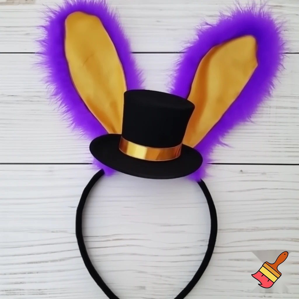Is the top hat headband Easter headband, top hat, golden golden purple, white and purple? Easter top hat with Easter bunny ears, rabbit ears.