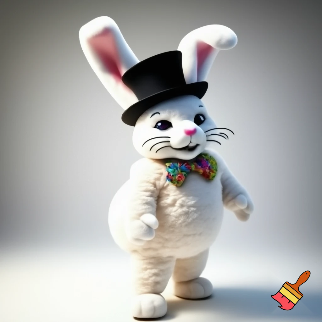 Easter bunny mascot costume top hat