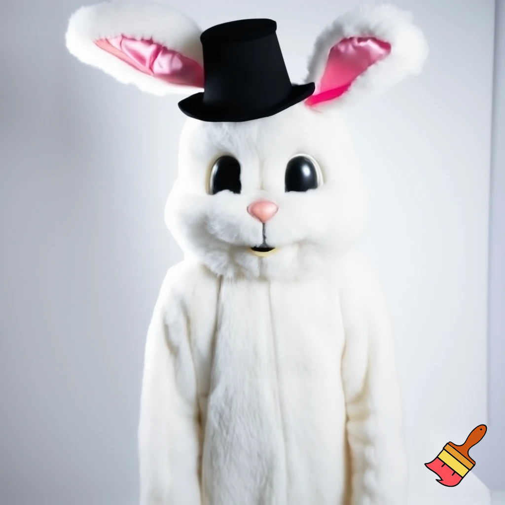 Easter bunny mascot costume top hat