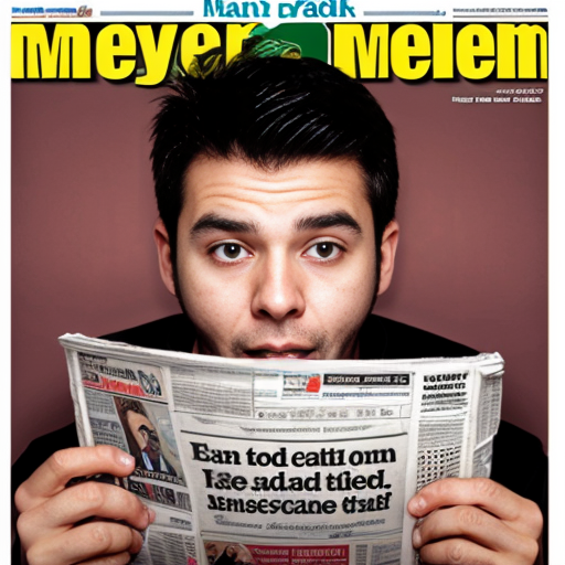 man eating newspaper