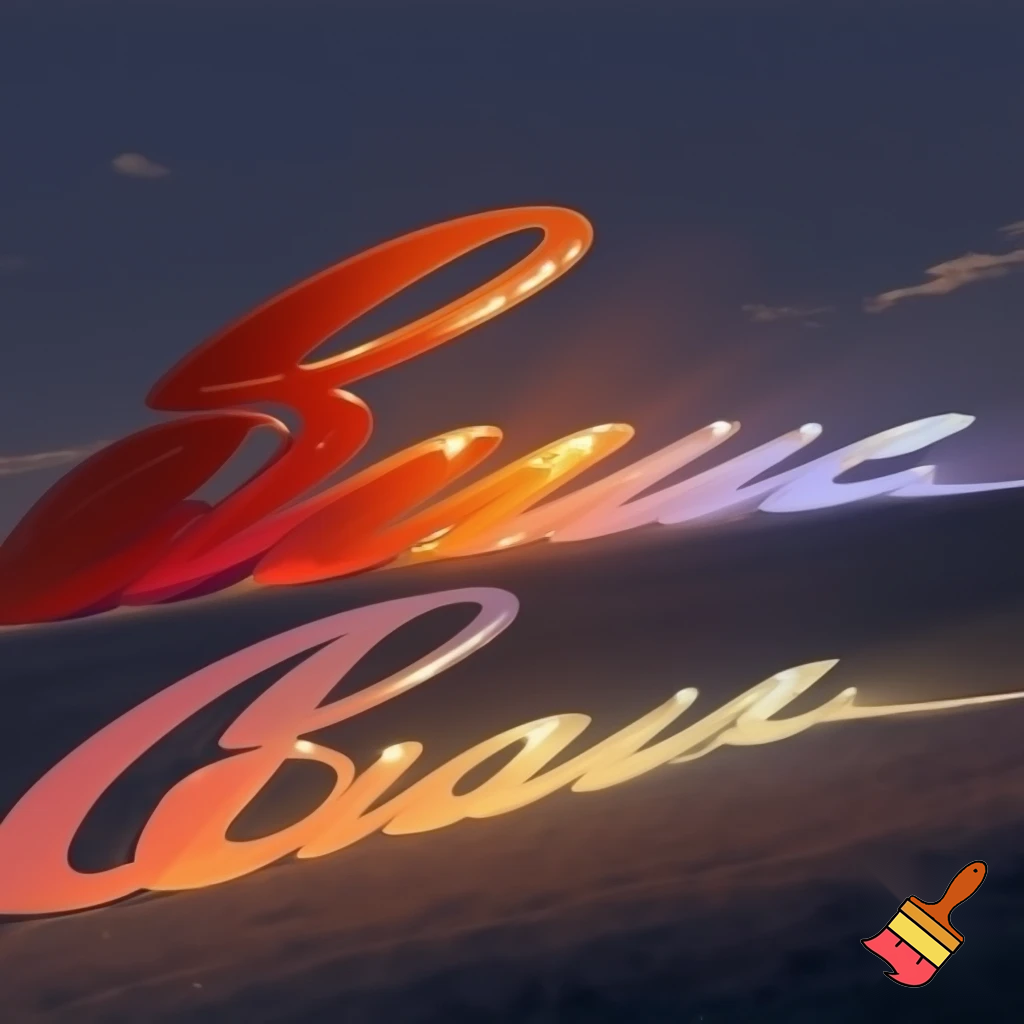 sunset sunrise words with their writing font