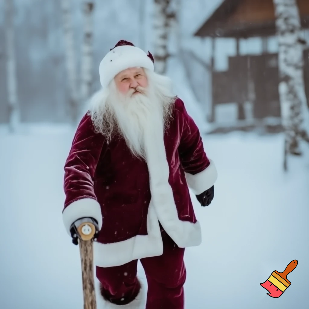 Russia, Santa Claus walking sticks star real Santa Claus the real Santa Claus