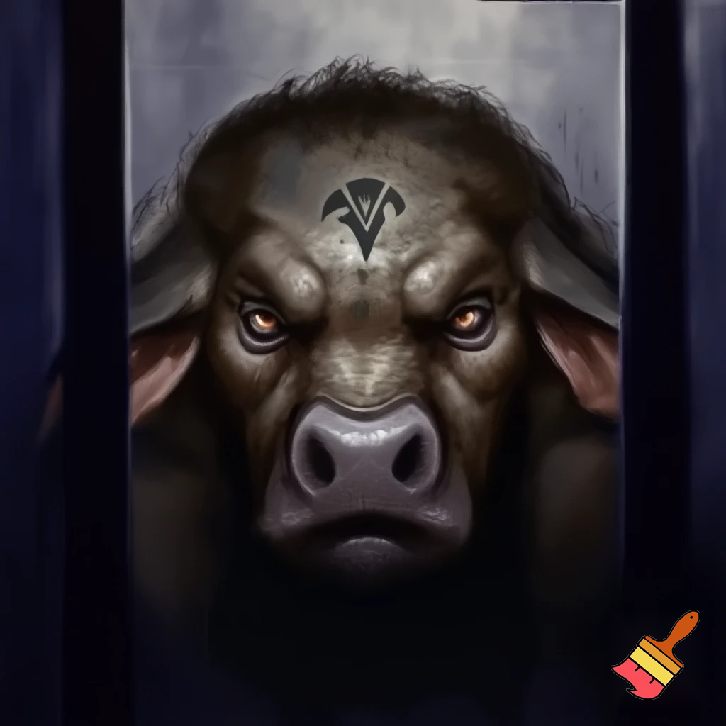 water buffalo 
deadly
feral
guilty 
face tattoo
prison outfit
mugshot