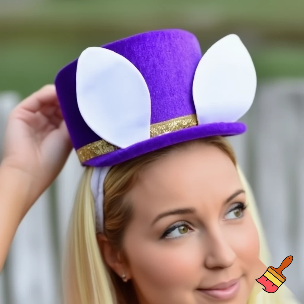 Easter top hat headband Easter bunny headband, purple and white with gold Easter top hat headband and fabric velvet and fabric velvet top head headband top hat headband