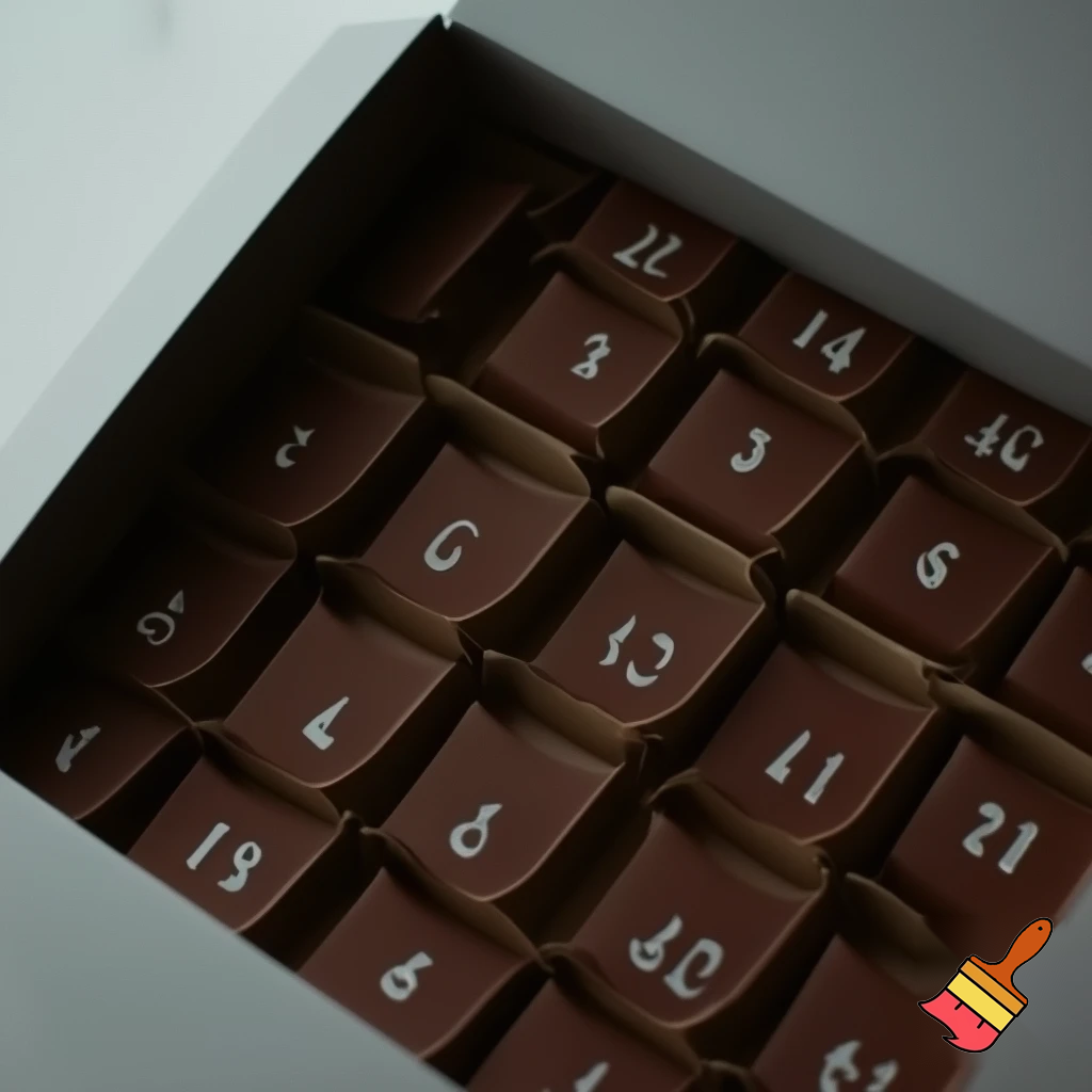 Chocolate advent calendar Numbers in the box
