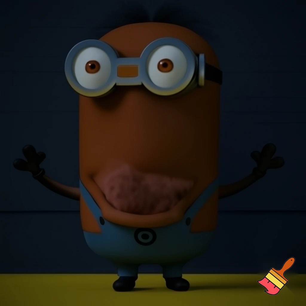 Big black guy naked fucking a minion