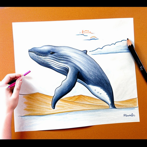 draw a picture of a whale in the desert. He has sunglasses on.
