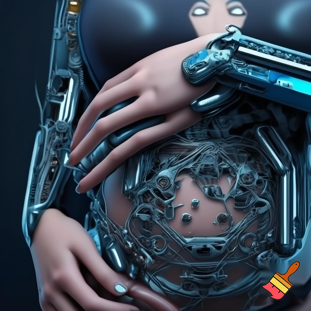 Mother getting cybernetic enhancements during pregnancy 