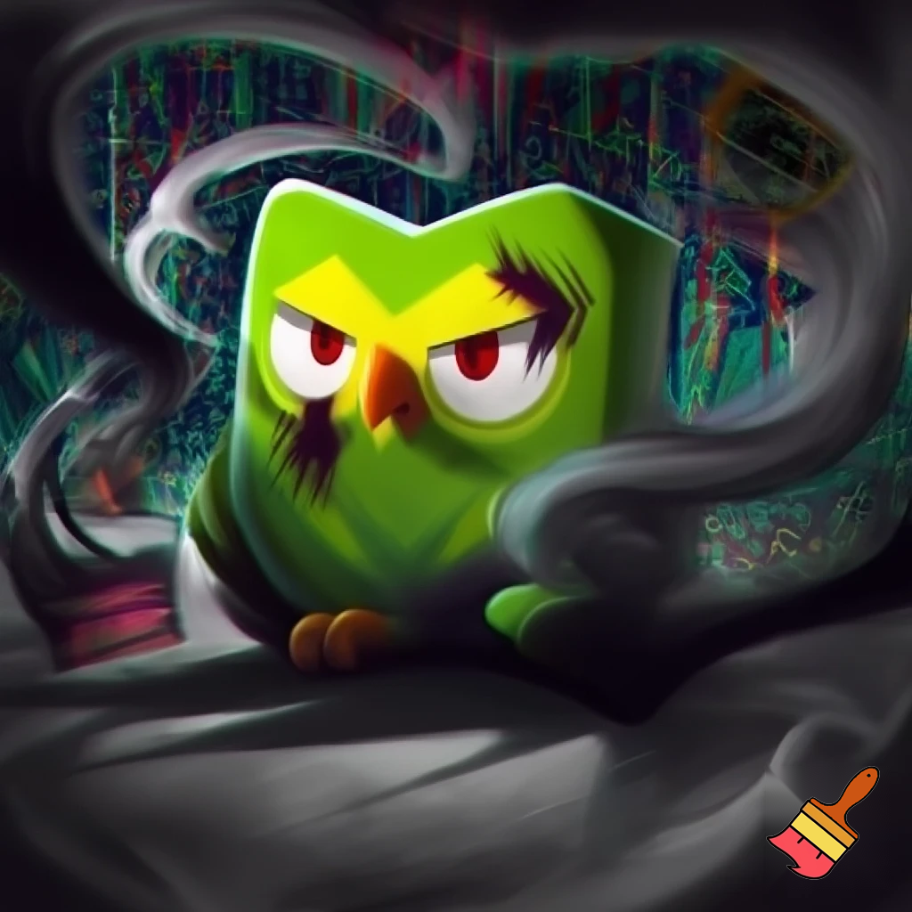 Duolingo but make it distorted and creepy