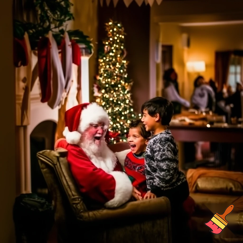  Santa Claus Christmas party at the house