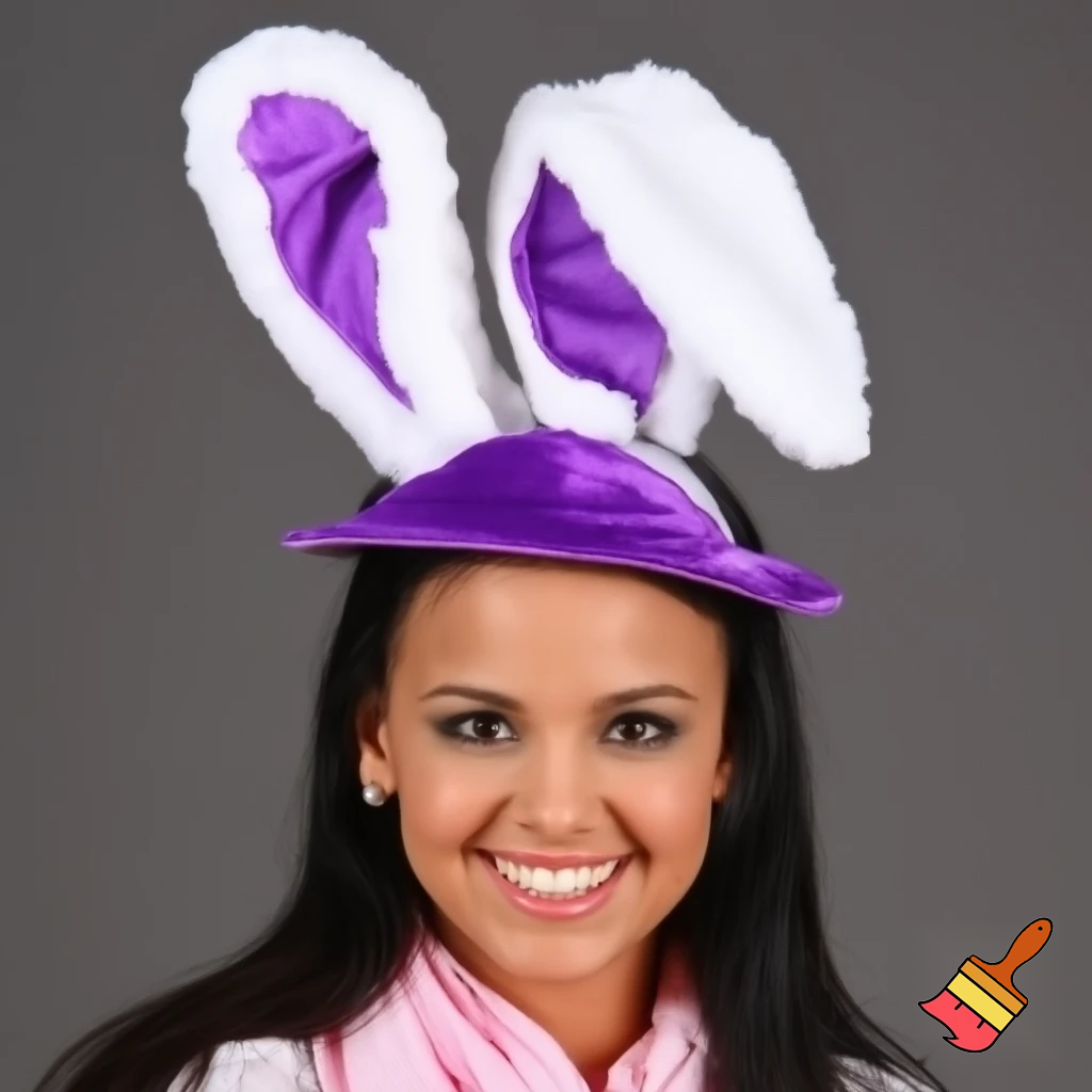 Easter bunny headband, top hat, Easter hat headband, top hat, purple and white, purple and white velvet top hat