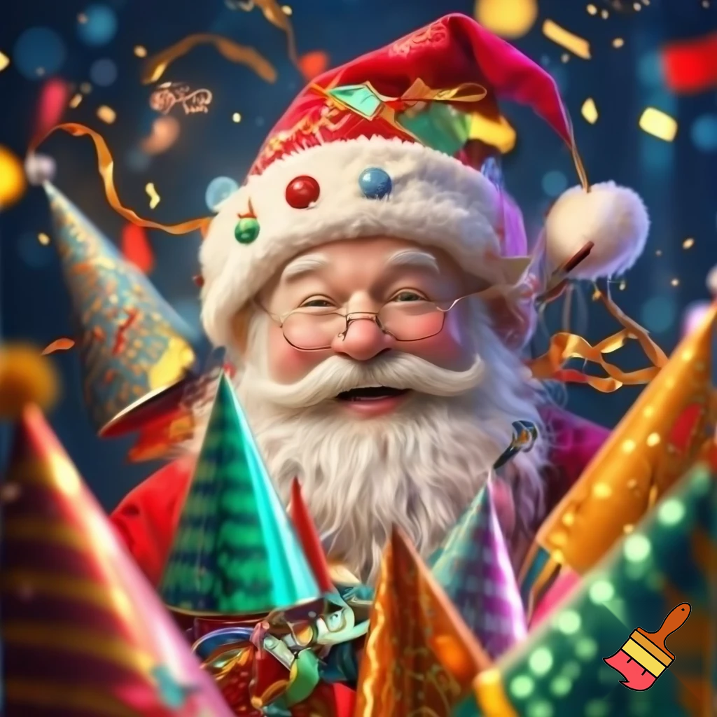 Party cones, party hat, Santa Claus