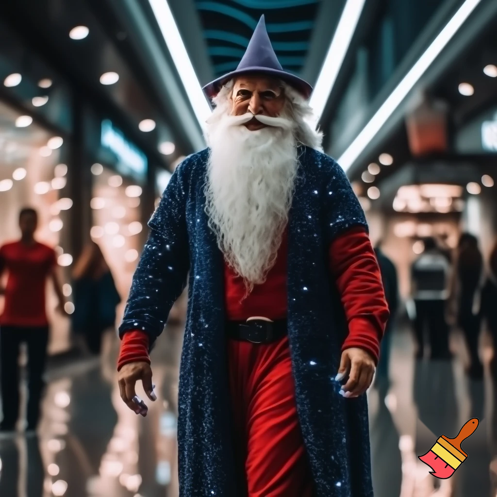 Santa Claus walking at the shopping centre a wizard Santa Claus the real Santa Claus🌟💫🎄