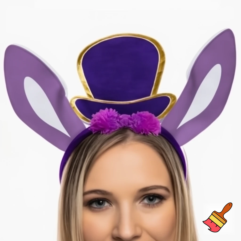 Easter top head headband, purple and white bunny ears top hat purple and gold top hat headband