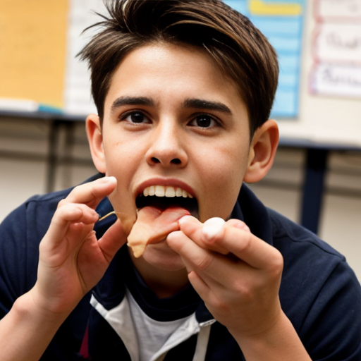 peanut butter boy yelling at students at class because they eat peanut butter