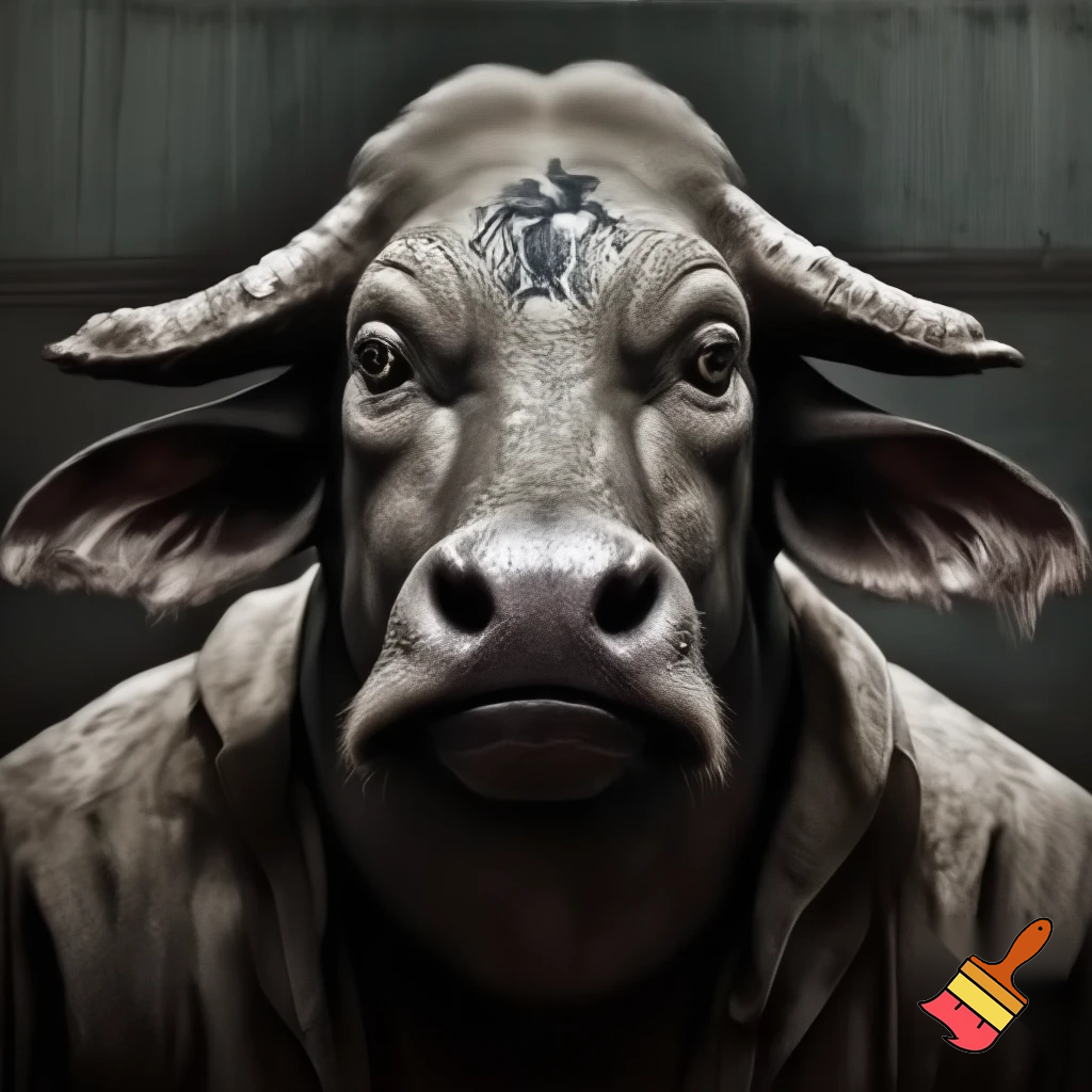 water buffalo 
deadly
feral
guilty 
face tattoo
prison outfit
mugshot