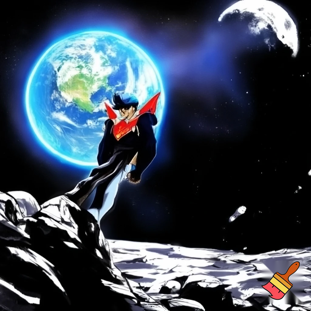 Manga super héro qui rêve sur la lune
