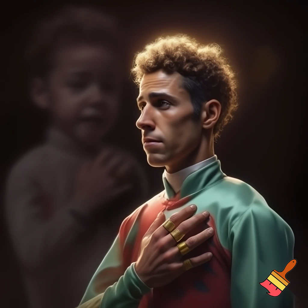 crer un image : deboutFillino et un frele jeune homme cheveux friser. Il est adult est petit. trois bague son sur ces doigt. Celebre jockey du phoenix. très acclamer. Il se gonfle de fierter devant la reaction des fan. Il a jamais quitter la ligne de depart. fillino pleure. il fais des course d'escargot. style realiste
