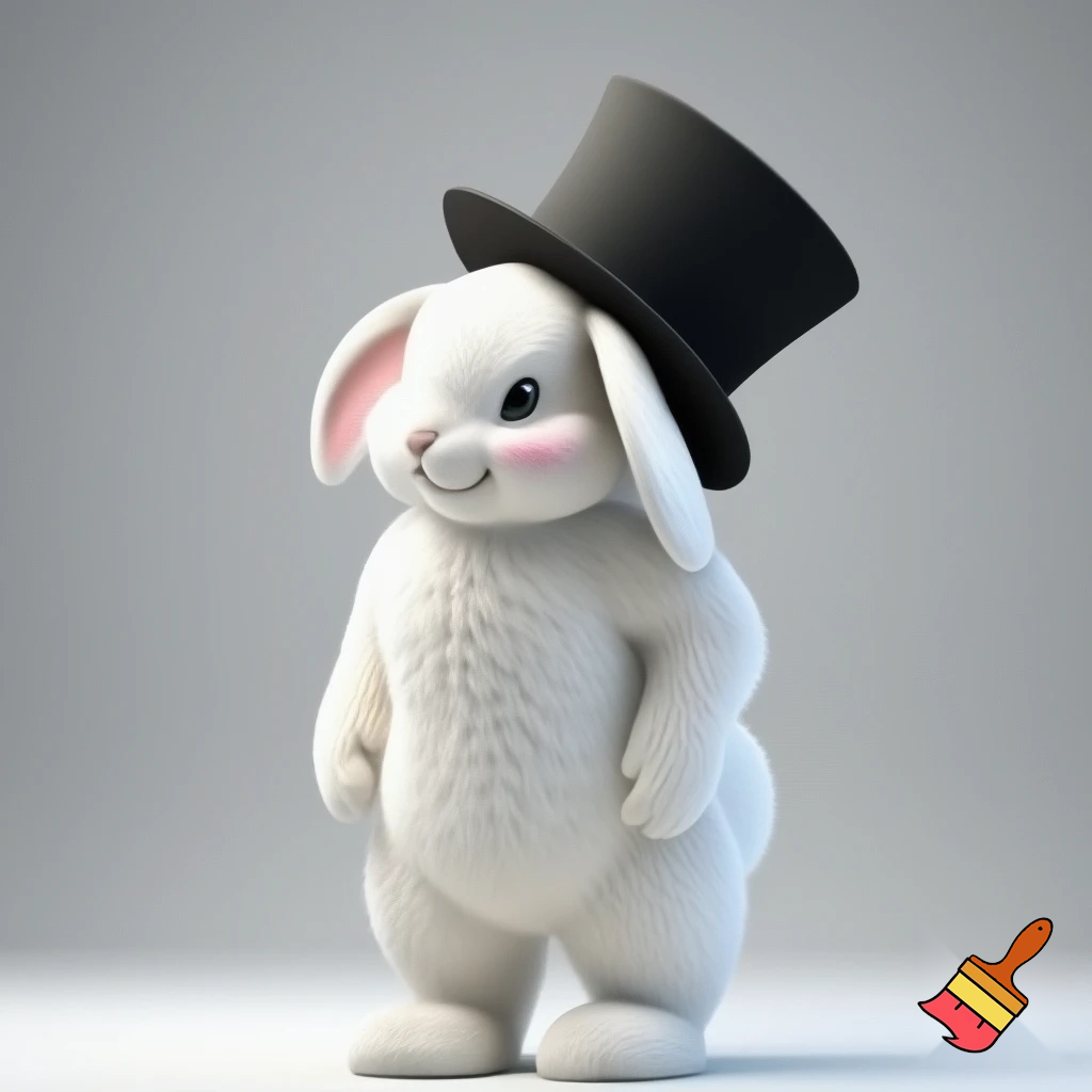 Easter bunny mascot with the top hat costume🏬🌟