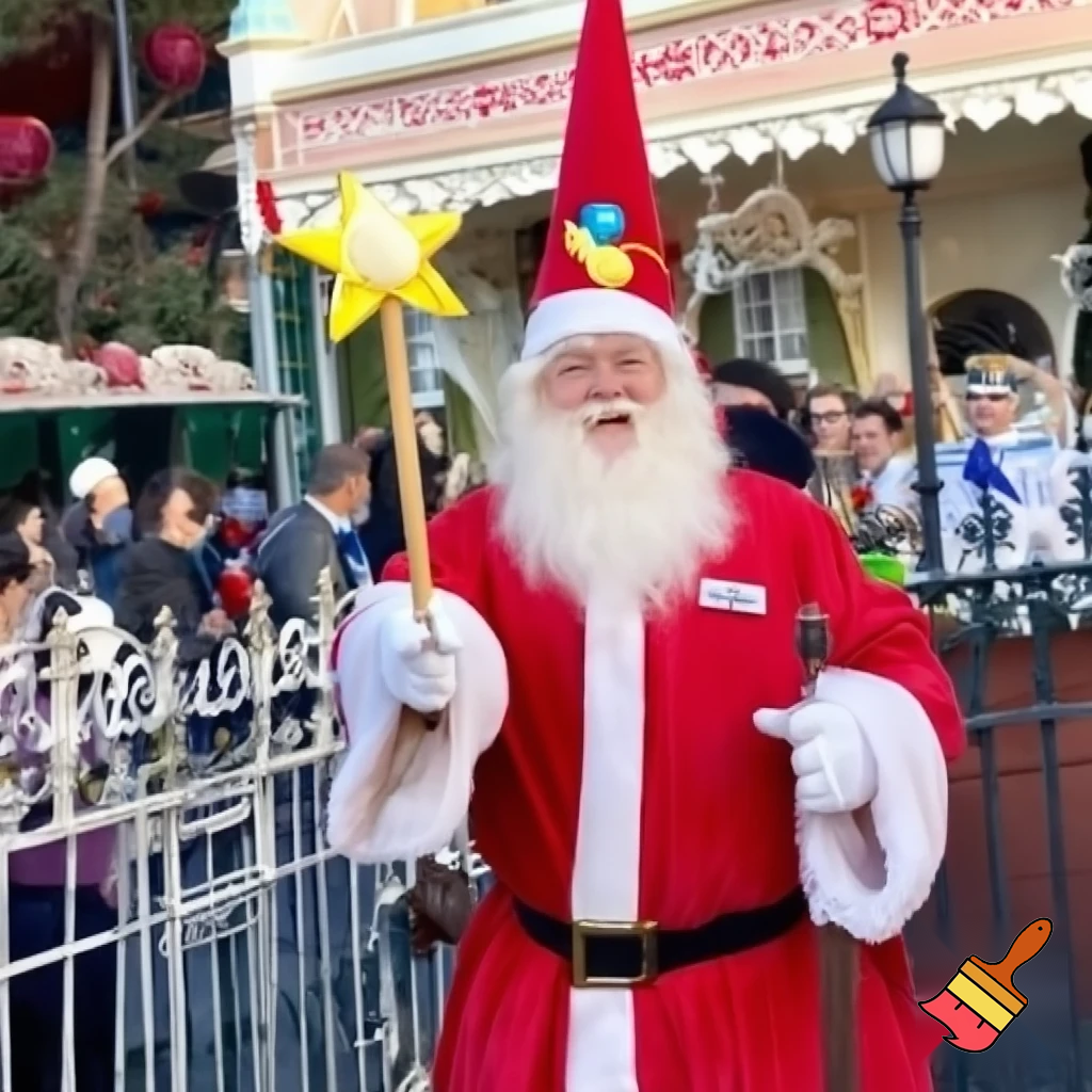 Santa Claus Pennwell Disney🇫🇷 wizard Santa Claus Santa Claus real person Disneyland Paris Santa Claus in Paris the wizard💫🏰 a wizard hat Magic Star wand