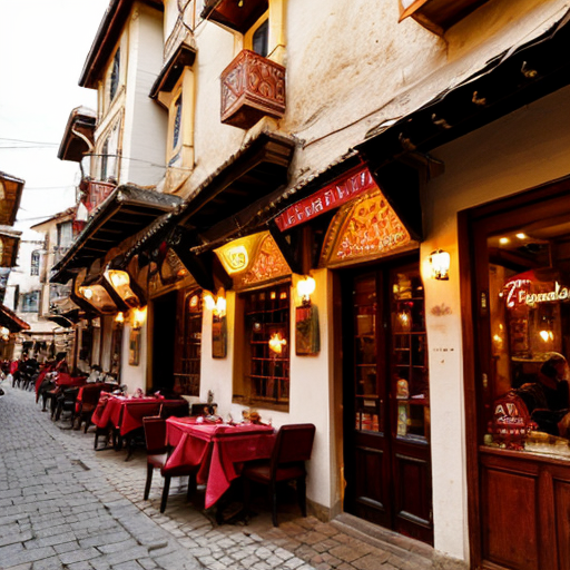 Turkish restaurant on the left Turkish street in the Turkish village 