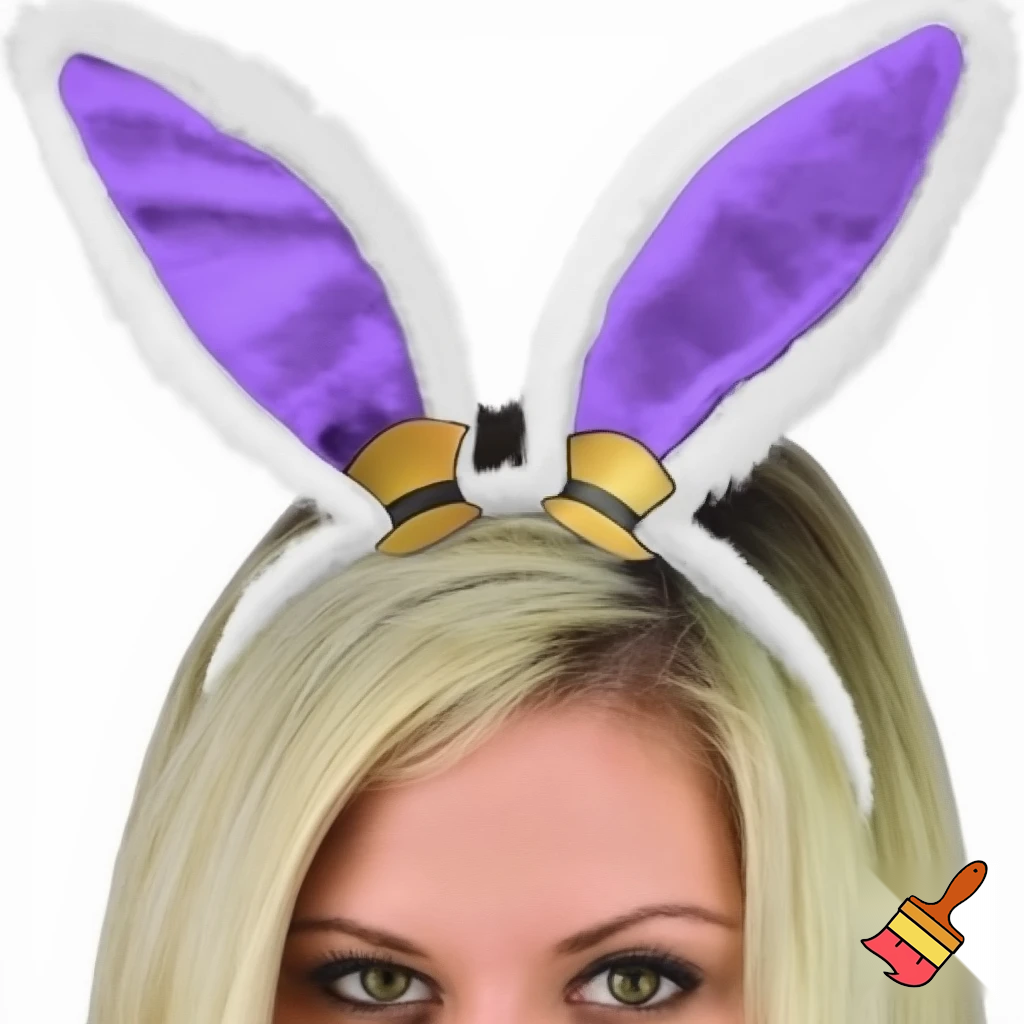 Easter bunny top hat headband, purple, purple and white with gold top hat top hat headband