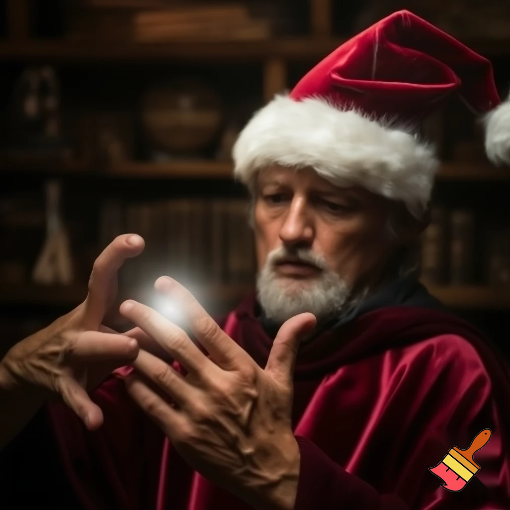 Christmas wizard hat red magic trick