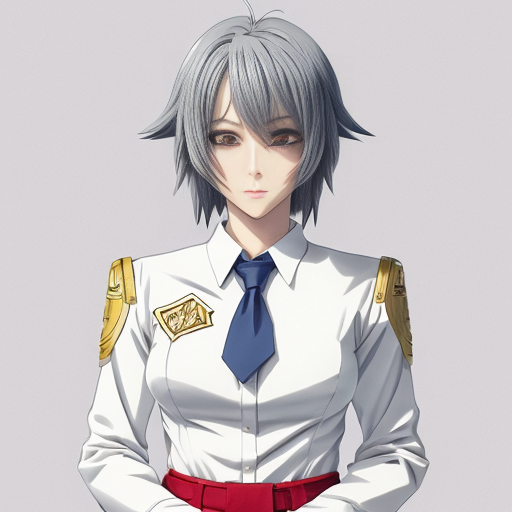 Haruka Sakura from Wind Breaker anime, male character, upper body portrait, serious and silent expression, battle-ready stance with slightly turned shoulders, hair short, straight with slight waves at ends, left side hair white, right side hair black, hair slightly messy and flowing with motion, heterochromia eyes: left eye gold, right eye dark blue, sharp and focused gaze, natural anime skin tone, wearing standard Furin High School uniform with small tears and battle damage details, white shirt slightly rumpled, navy blazer with emblem, red necktie, hands clenched and ready for combat, anime-style gloves on hands, dynamic pose suggesting imminent action, subtle motion lines for movement, simple light-colored background, clean and sharp anime line art, vibrant and saturated anime colors, realistic shadows and highlights on hair and clothing, determined and calm demeanor, slight wind effect making hair and tie move, upper body emphasis showing shoulders and chest area clearly, faithful to original character design, intense and focused aura.