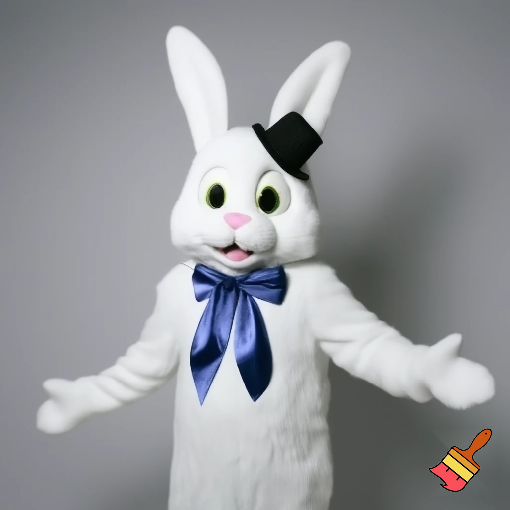 Easter bunny mascot costume top hat mascot costume