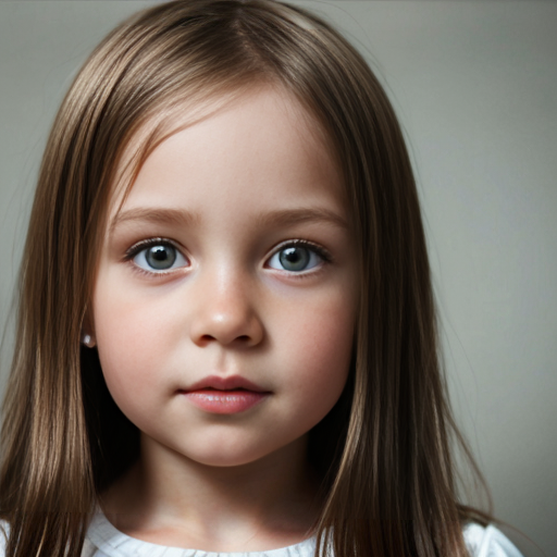 Finnish little girl, brunette, straight hair