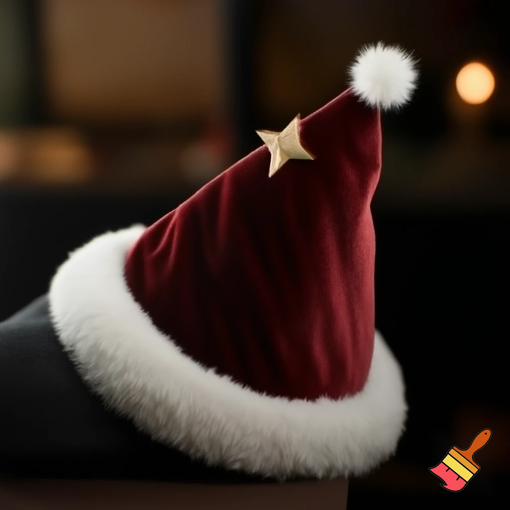 Christmas wizard hat written and velvet