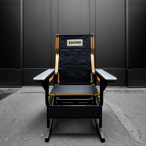 Director cinema's chair as a building inspired in the german expressionism architecture, exagerated forms, surreal  and deformed lines. Dark tone. The chair must be a building, transformed as a building
