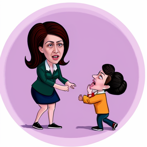 Caricatura animada de mujer luchadora por los derechos de los niños