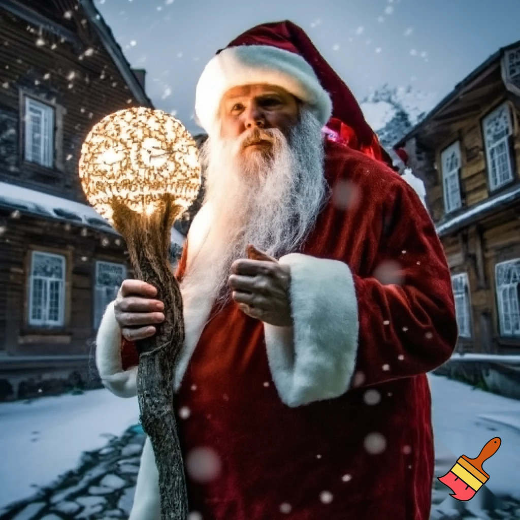 Santa Claus magic walking stick staff Russia